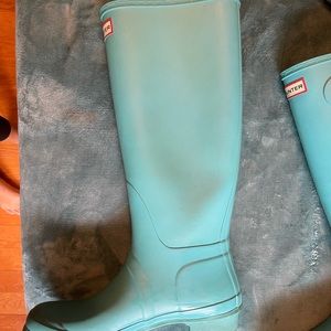 Blue hunter tall boots